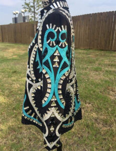 Silver & Sky Blue Western Show Jacket with Black Base