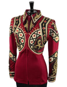 Crimson Royalty Crystal Embellished Western Show Jacket