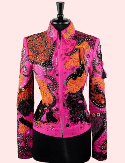 Pink Passion Crystal Paisley Western Show Jacket