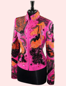 Pink Passion Crystal Paisley Western Show Jacket