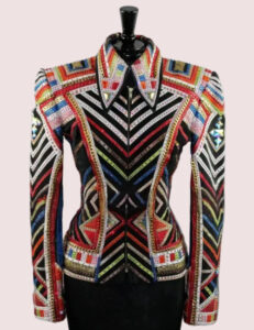 Rainbow  Warrior Crystal Geometric Western Show Jacket