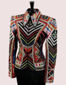 Rainbow  Warrior Crystal Geometric Western Show Jacket