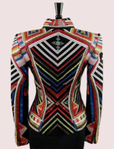 Rainbow  Warrior Crystal Geometric Western Show Jacket