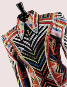 Rainbow  Warrior Crystal Geometric Western Show Jacket