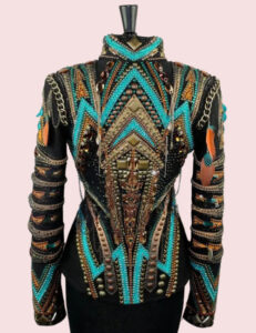 Aztec Thunder Show Jacket  Turquoise & Bronze Western Performance Wear