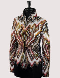 Luxury Crystal Geometric Show Jacket | Handcrafted Western Performance Wear