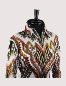 Luxury Crystal Geometric Show Jacket | Handcrafted Western Performance Wear