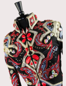 Regal Red Floral Crystal Show Jacket | Luxury Western Performance Wear