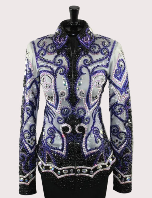 Royal Purple Elegance Show Jacket | Luxury Crystal Western Performance Wear