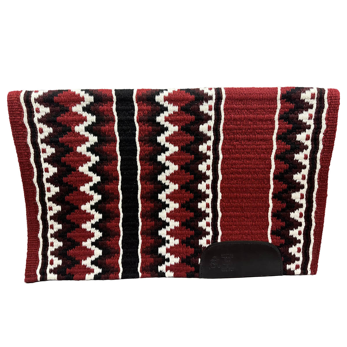 Red Earth Burgundy Black White Saddle Blanket