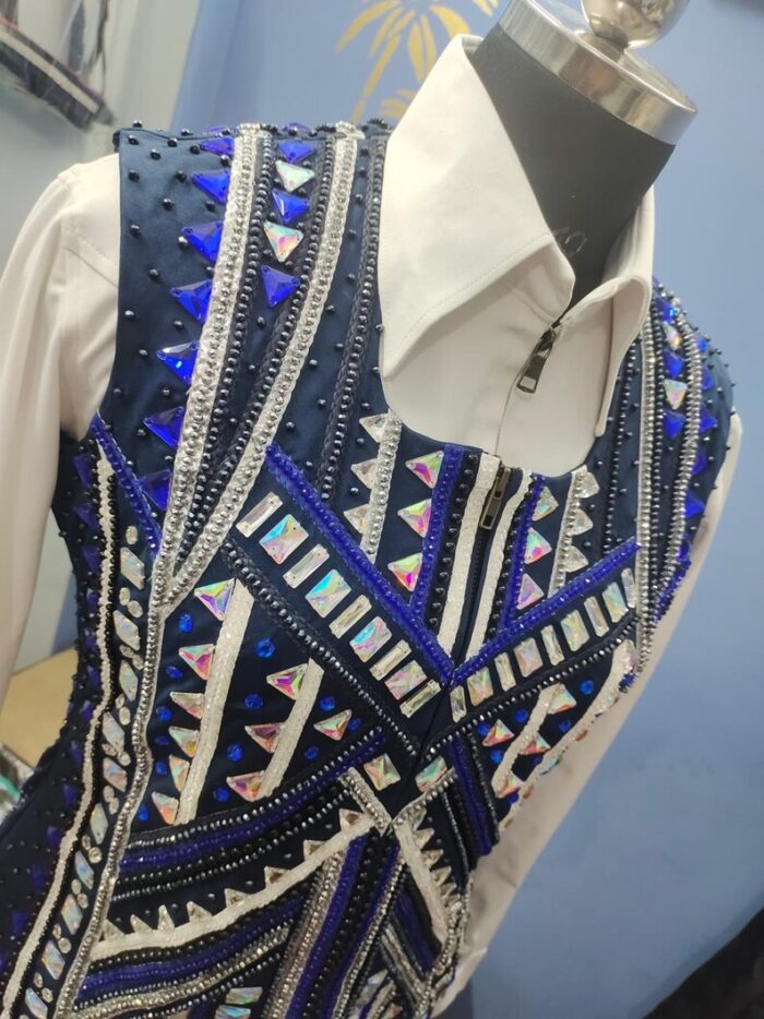 Sapphire Sparkle Western Show Outfit Crystal Embellished Performance Wear