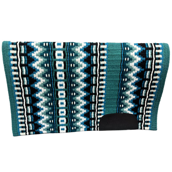 Teal Show Turquoise Spruce Black White Saddle Pad