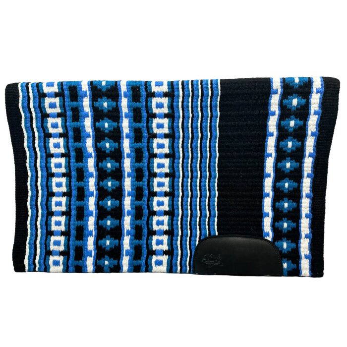 Two Aquas Black White Saddle Blanket - Western Show Outfit