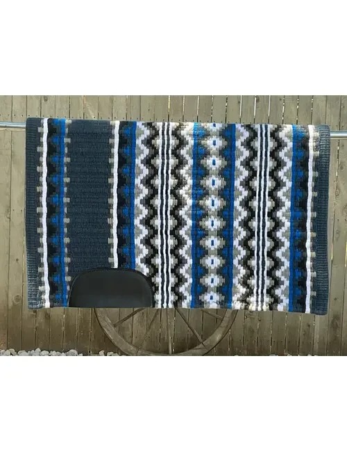 Handcrafted Western Show Pad | Blue Nordic Pattern | Performance Quality