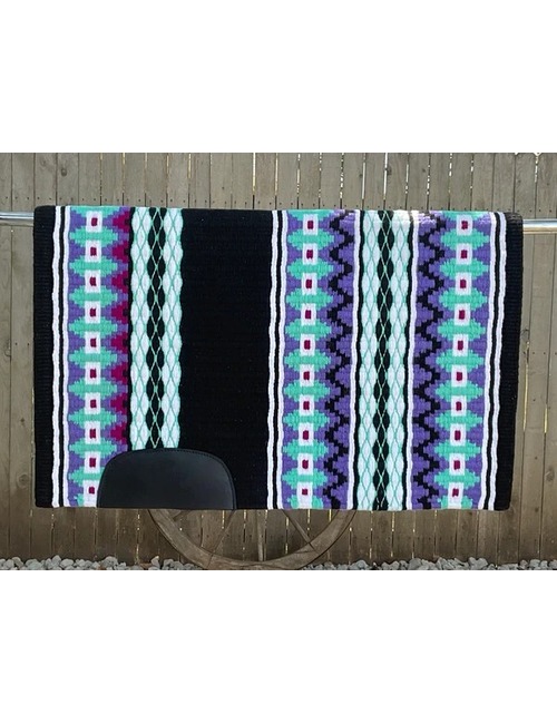 Premium Geometric Western Show Pad - Handcrafted Turquoise & Purple Performance