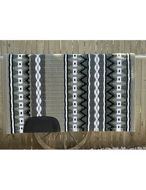 Classic Navajo-Inspired Western Show Pad - Handcrafted Grey & Black Performance Pad