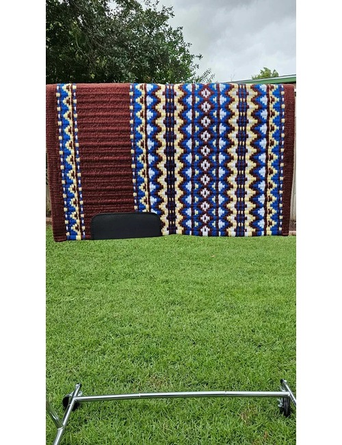 Western Diamond Show Pad - Blue & Burgundy