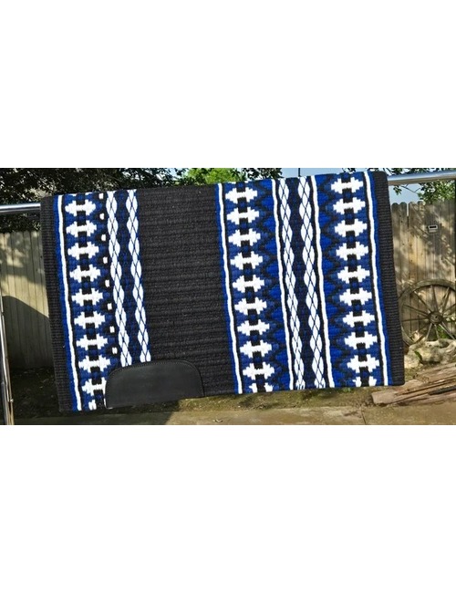 Saddle Blanket Black Royal Blue Dark Royal Blue & White