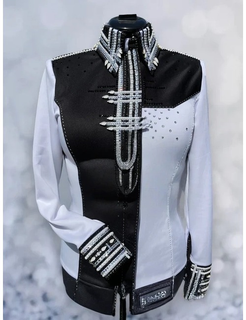 Exquisite Black & White Crystal Shirt