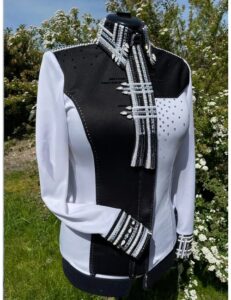 Exquisite Black & White Crystal Shirt