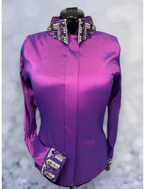 Stunning Purple Silk Western Show Shirt