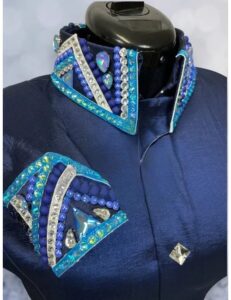 Luxurious Navy Blue Western Show Shirt