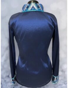 Luxurious Navy Blue Western Show Shirt