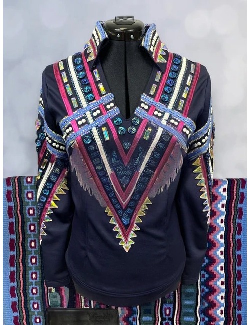 Aztec Inspired Crystal Western Show Shirt