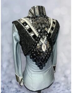 Dazzling Crystal Adorned Western Show Shirt and Vest Set
