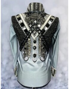 Dazzling Crystal Adorned Western Show Shirt and Vest Set