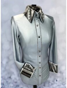 Dazzling Crystal Adorned Western Show Shirt and Vest Set