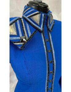 Royal Blue Crystal Embellished Western Show Shirt