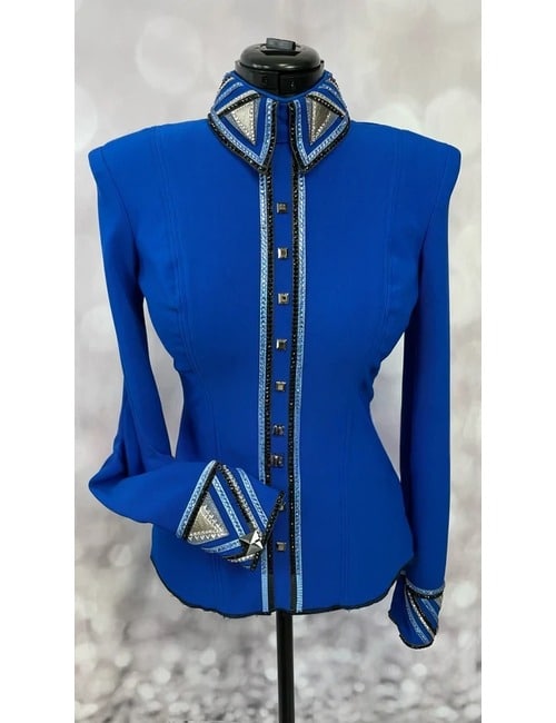 Royal Blue Crystal Embellished Western Show Shirt