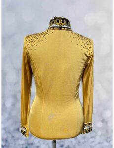 Golden Elegance Crystal Adorned Western Show Shirt