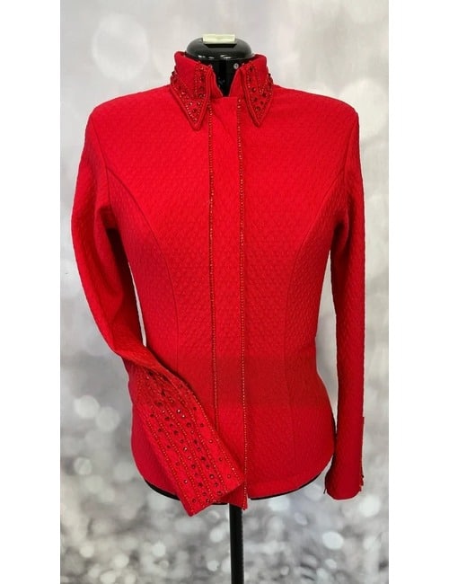 Crimson Red Quilted Western Show Shirt