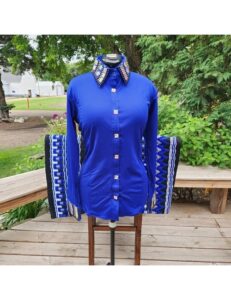 Dazzling Crystallized Dark Blue Western Show Shirt