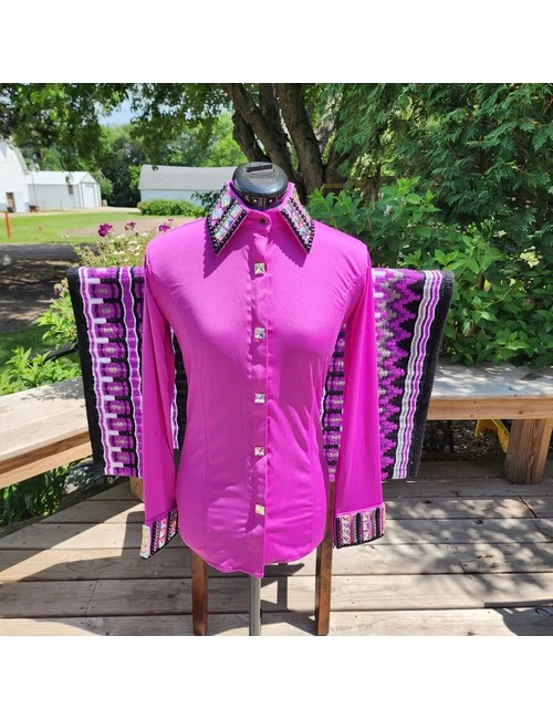 Extraordinary Embellished Fuchsia Western Show Shirt