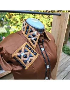 Chocolate Luxe Crystal Western Show Shirt