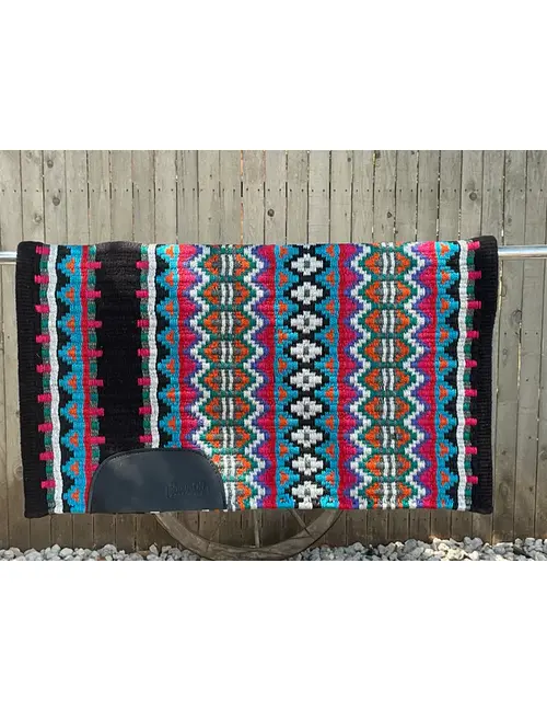 Handcrafted Western Show Pad | Turquoise & Pink Aztec Pattern | Premium Quality