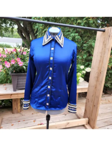 Captivating Royal Blue Elegance Crystal Show Shirt