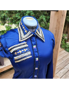 Captivating Royal Blue Elegance Crystal Show Shirt