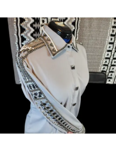 Captivating Silver Crystal Show Shirt & Blanket Set