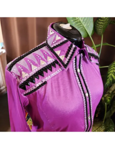 Dazzling Amethyst Western Show Shirt & Saddle Blanket Set
