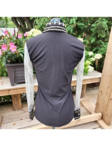 Dazzling Black Elegance with Crystal Lace Sleeve Show Shirt