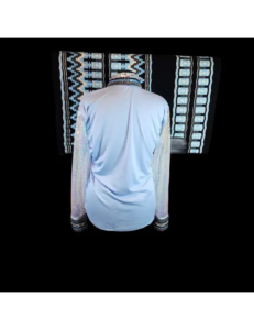 Dazzling Crystal Elegance Sheer Sleeve Show Shirt With Saddle Blanket