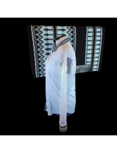 Dazzling Crystal Elegance Sheer Sleeve Show Shirt With Saddle Blanket
