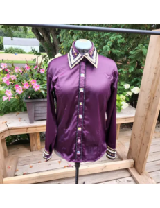 Dazzling Royal Purple Crystal Western Show Shirt With Blanket