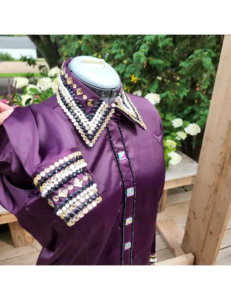 Dazzling Royal Purple Crystal Western Show Shirt With Blanket