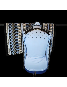 Dazzling Sky Blue Western Show Shirt with Blanket Set