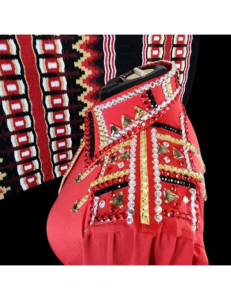 Extraordinary Crystal Embroidered Red Western Show shirt